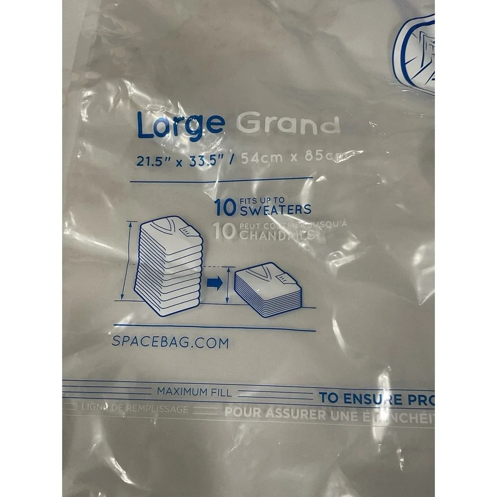 8 Ziploc SPACE BAG Vacuum Sealed Clothing Storage Bags 4 Large 1 XL 3 Suitcase
